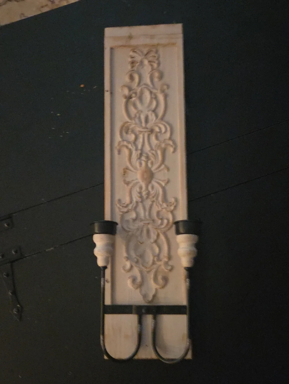 Ornate White Wall Sconce Candle Holder